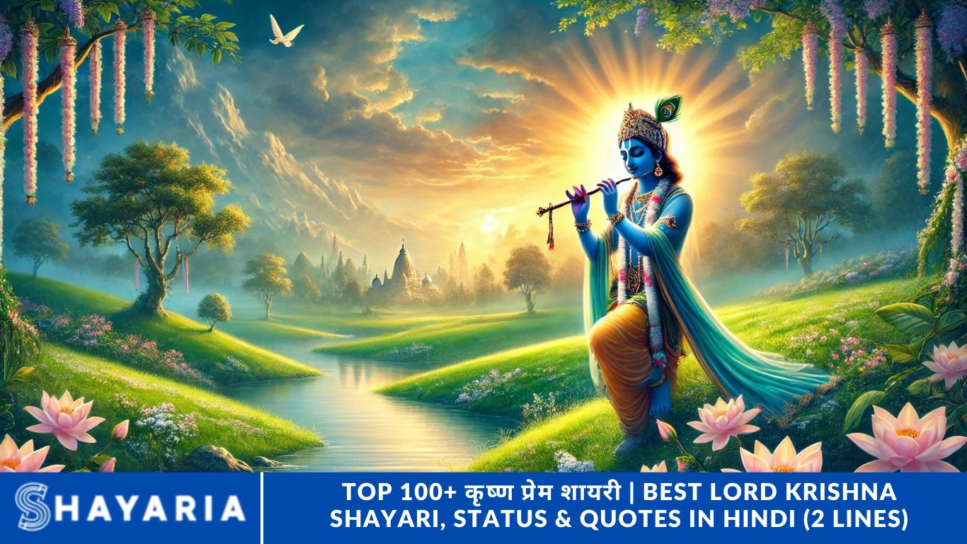 Top 100+ कृष्ण प्रेम शायरी | Best Lord Krishna Shayari, Status & Quotes in Hindi (2 Lines)